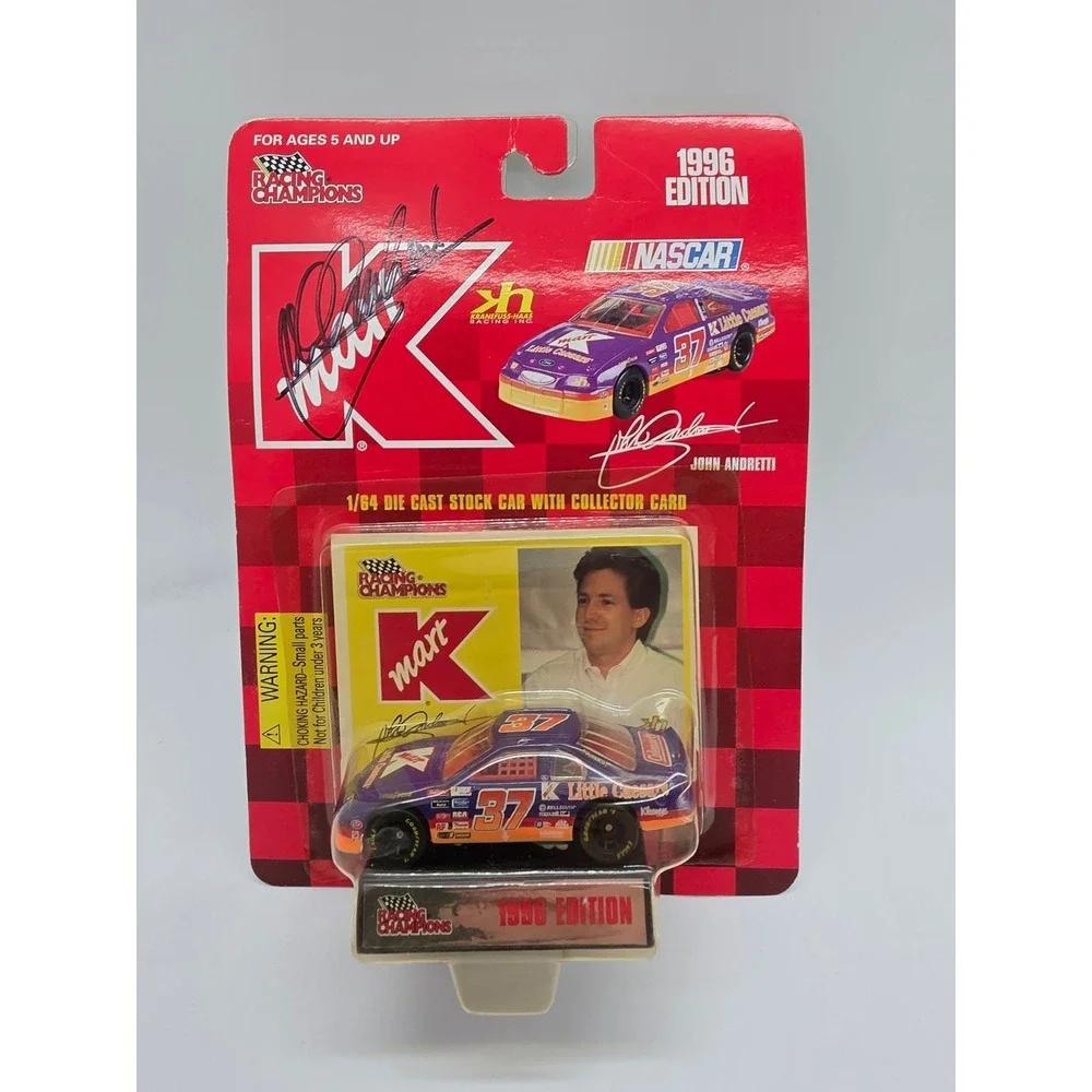 Racing Champions 1996 John Andretti 37 Kmart Little Caesars Autographed car 1:64